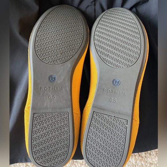 Rothys Lemon Drop 6.5 Retired Color Lemonade Flats Slip On Washable Yellow Pink - Picture 7 of 9